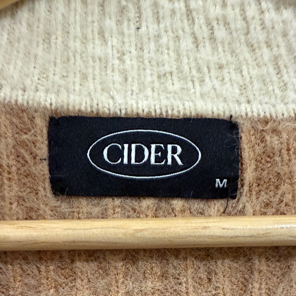 Cider V-Neck Sweater in Brown and Cream - Picture 2 of 4